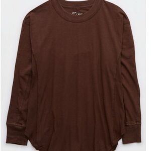 Aerie Long Sleeve Oversized Boyfriend T-Shirt